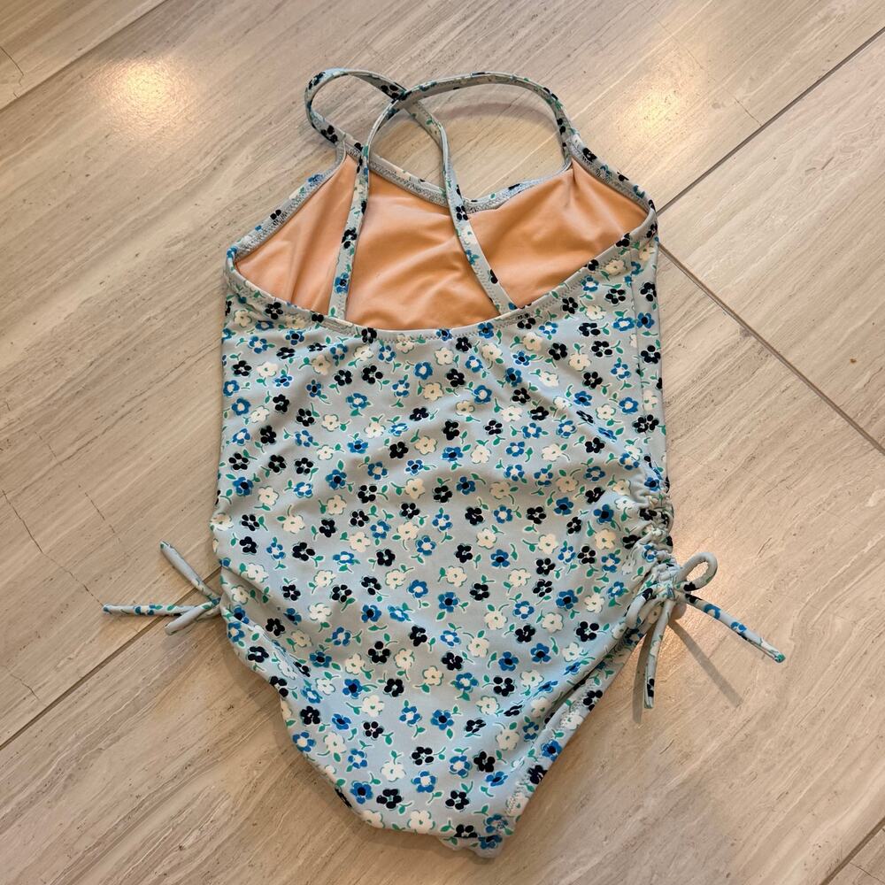 J.Crew Crewcuts Swimsuit Cover Up Set Floral 2Pc Set Swim Summer Trip Blue 4-5 - Picture 10 of 14